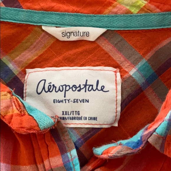 Aeropostale plaid button up shirt, size xxl - Picture 2 of 2